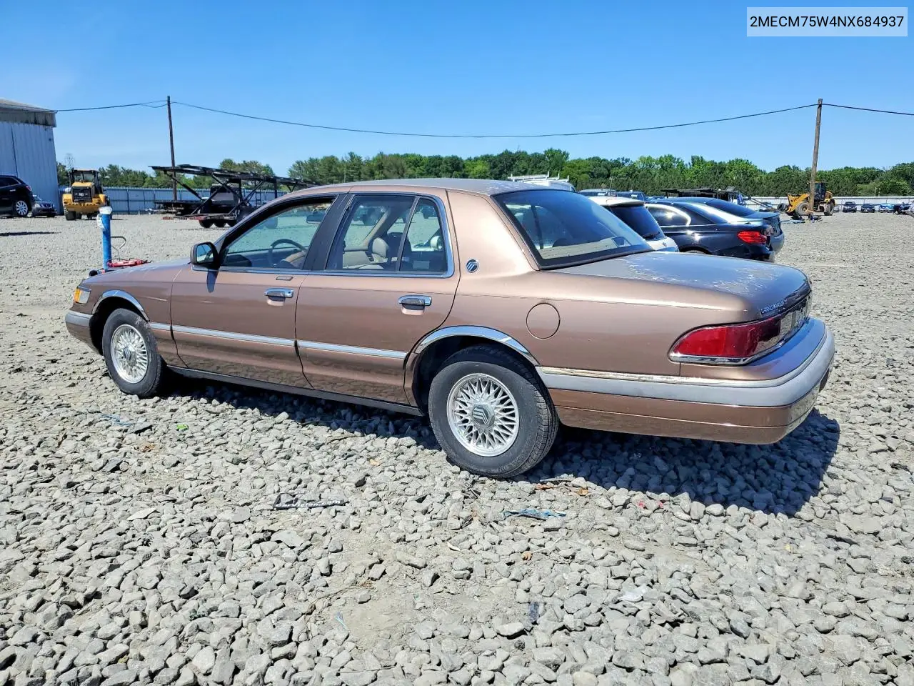 1992 Mercury Grand Marquis VIN: 2MECM75W4NX684937 Lot: 56152826