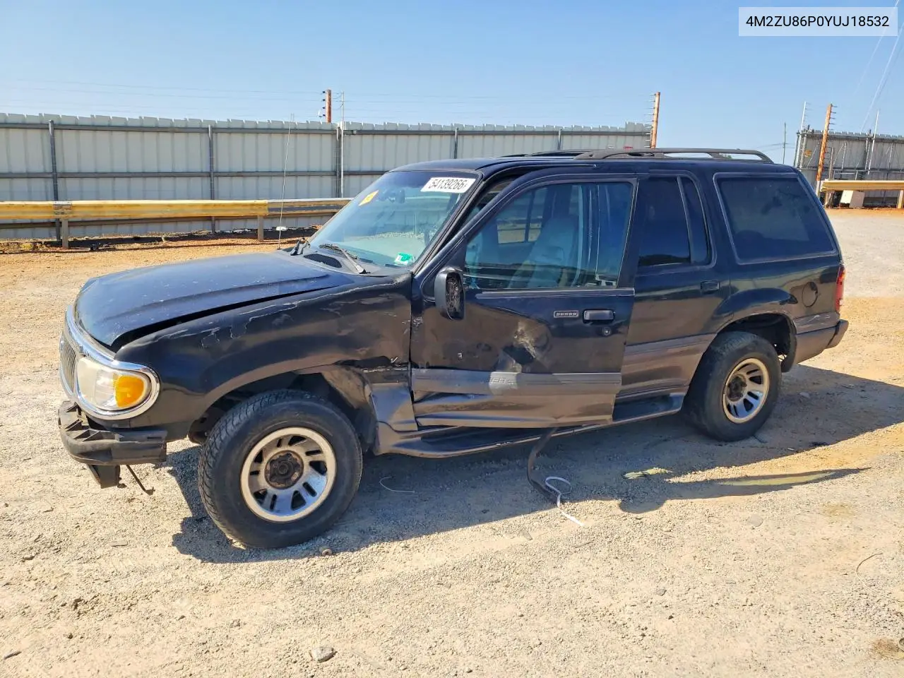 2000 Merc Mntaineer VIN: 4M2ZU86P0YUJ18532 Lot: 54139266