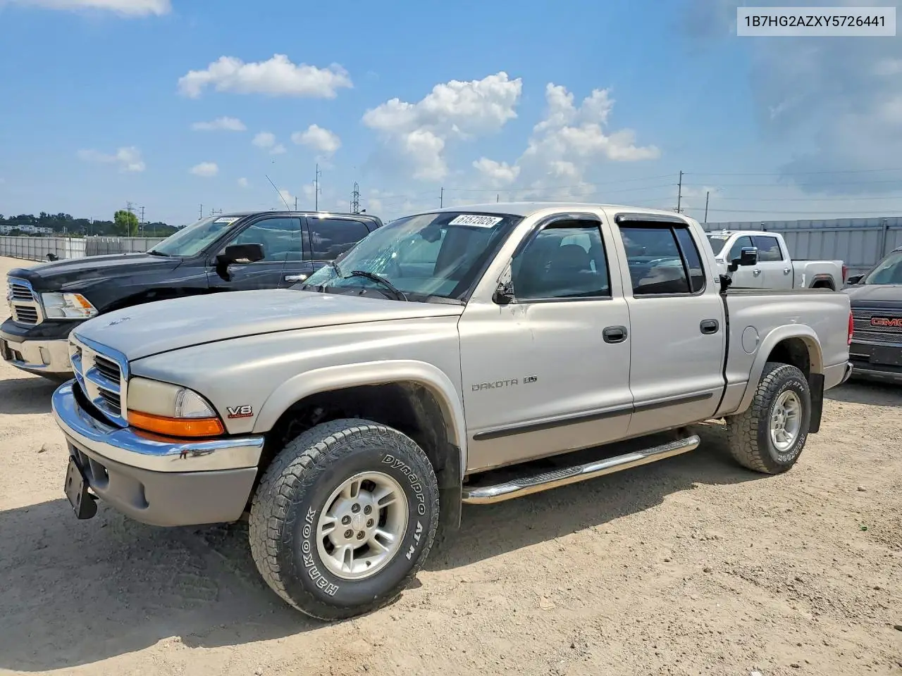 2000 Dodg Dakota Baspkp4X4 VIN: 1B7HG2AZXY5726441 Lot: 61572026
