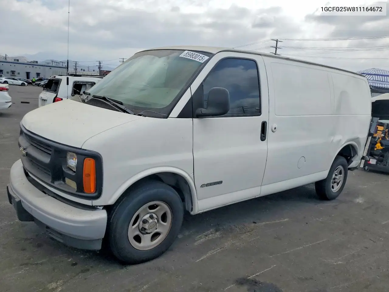 2001 Chevrolet Express Delivery Van VIN: 1GCFG25W811164672 Lot: 85983015