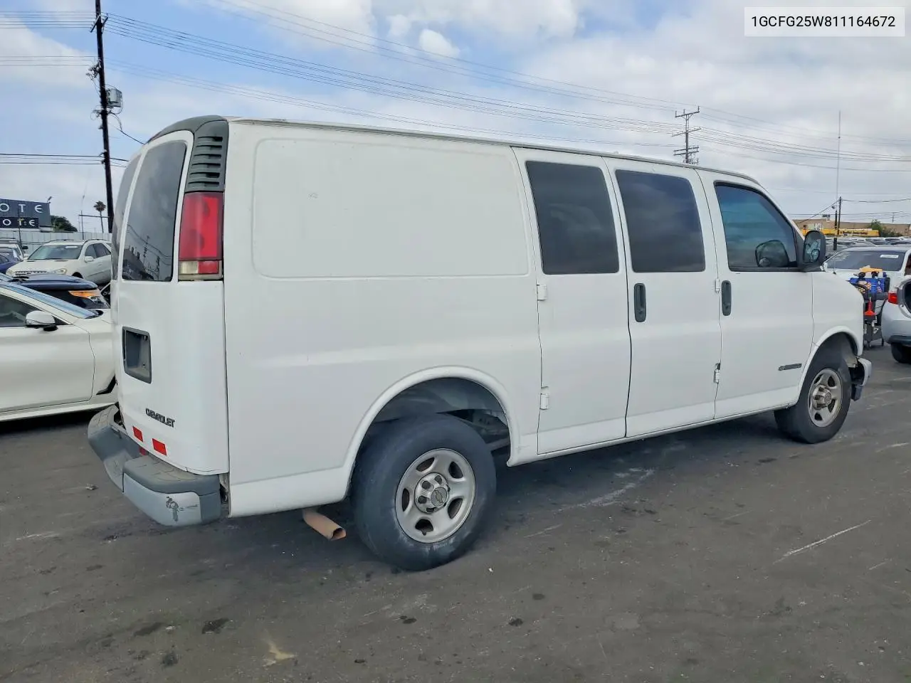2001 Chevrolet Express Delivery Van VIN: 1GCFG25W811164672 Lot: 85983015