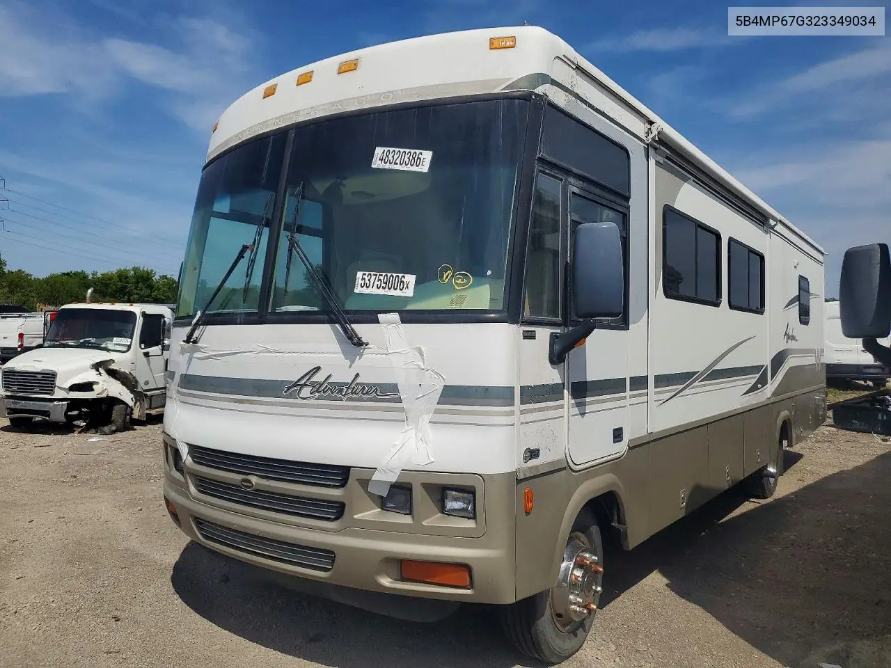 2002 Winnebago Adventurer Rv VIN: 5B4MP67G323349034 Lot: 53759006