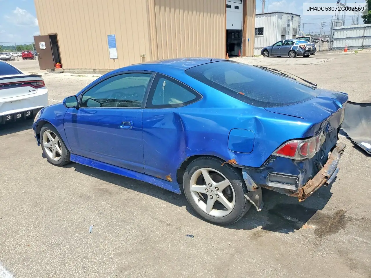 2002 Acur Rsx VIN: JH4DC53072C002569 Lot: 59777396
