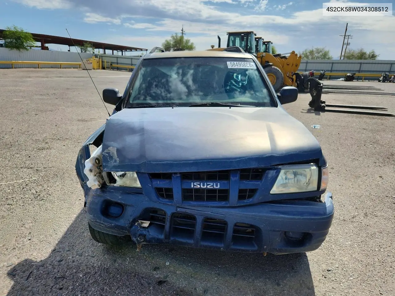 2003 Isuzu Rodeo S VIN: 4S2CK58W034308512 Lot: 58495886