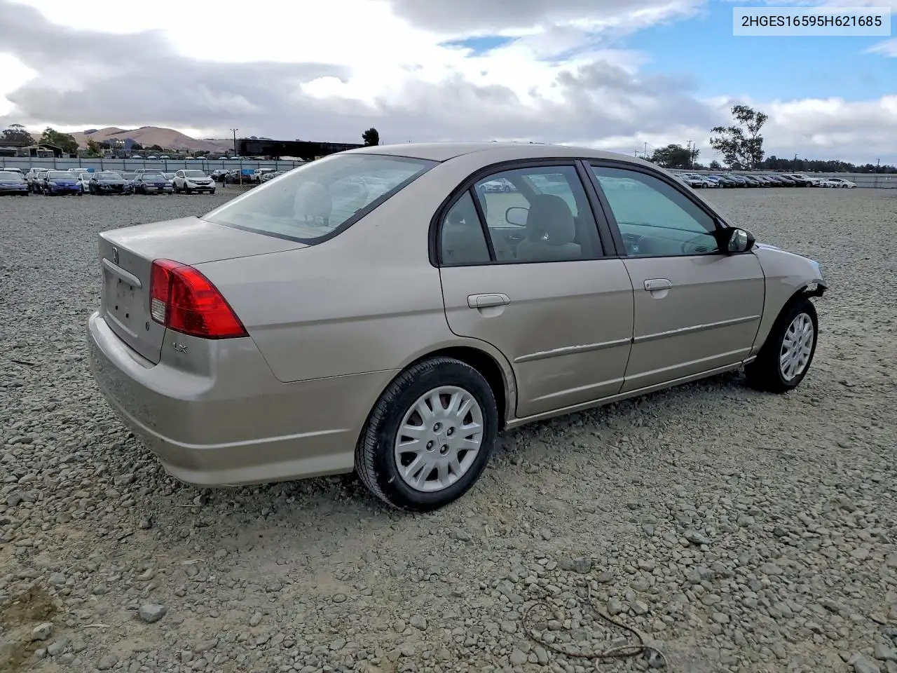 2005 Hond Civic VIN: 2HGES16595H621685 Lot: 62267216