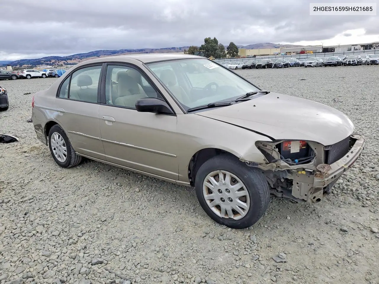 2005 Hond Civic VIN: 2HGES16595H621685 Lot: 62267216