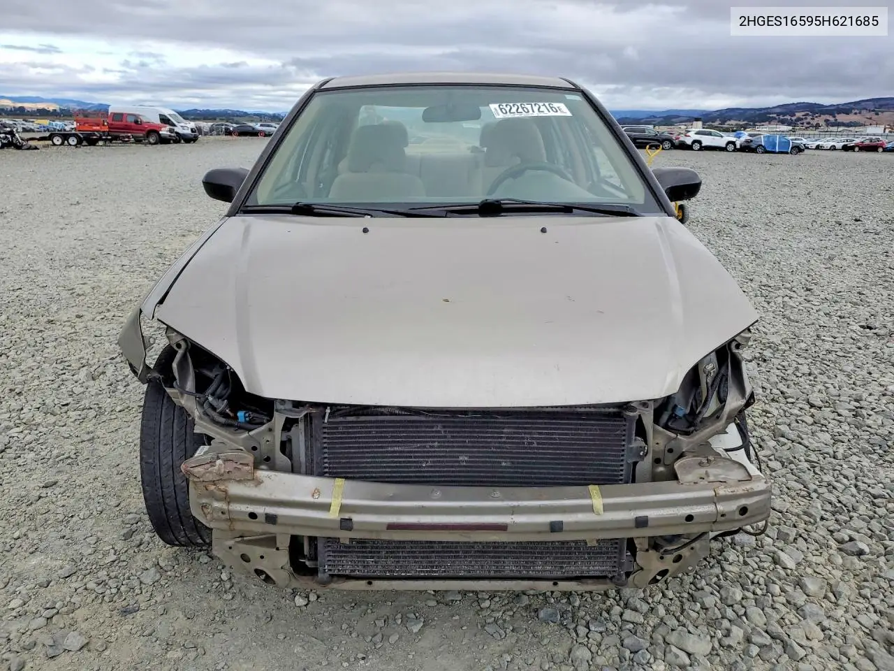 2005 Hond Civic VIN: 2HGES16595H621685 Lot: 62267216