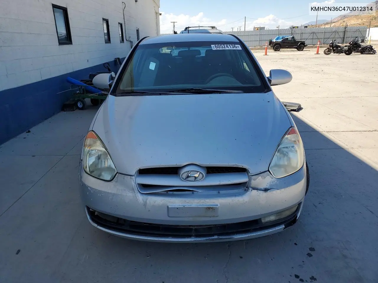 2007 Hyun Accent VIN: KMHCN36C47U012314 Lot: 60524136