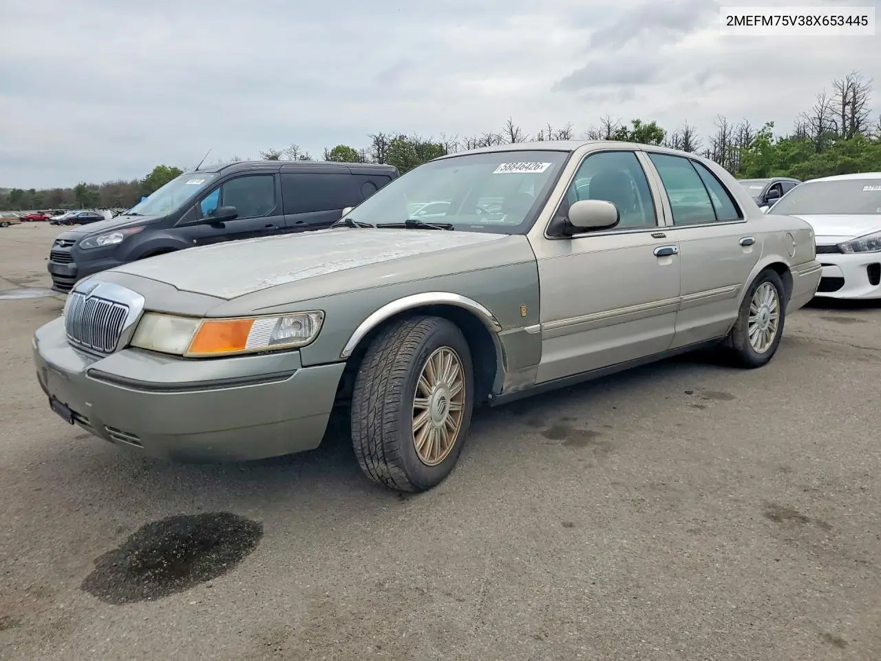 2008 Mercury Grand Marquis Ls VIN: 2MEFM75V38X653445 Lot: 58846426
