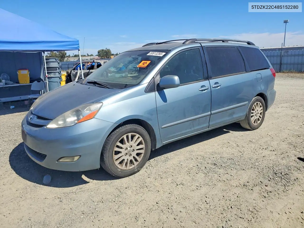 2008 Toyt Sienna VIN: 5TDZK22C48S152280 Lot: 59913266