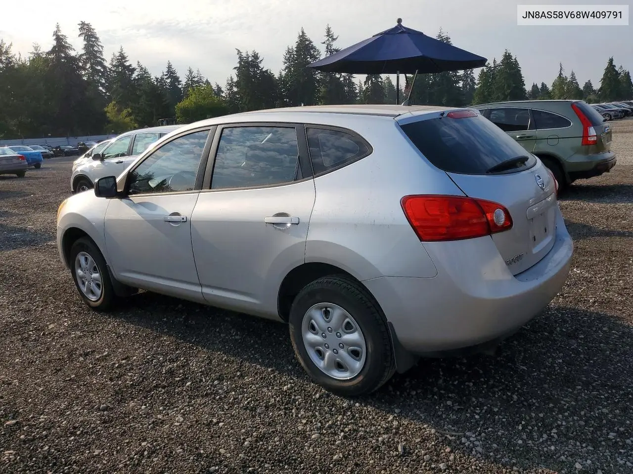2008 Niss Rogue S VIN: JN8AS58V68W409791 Lot: 62001626