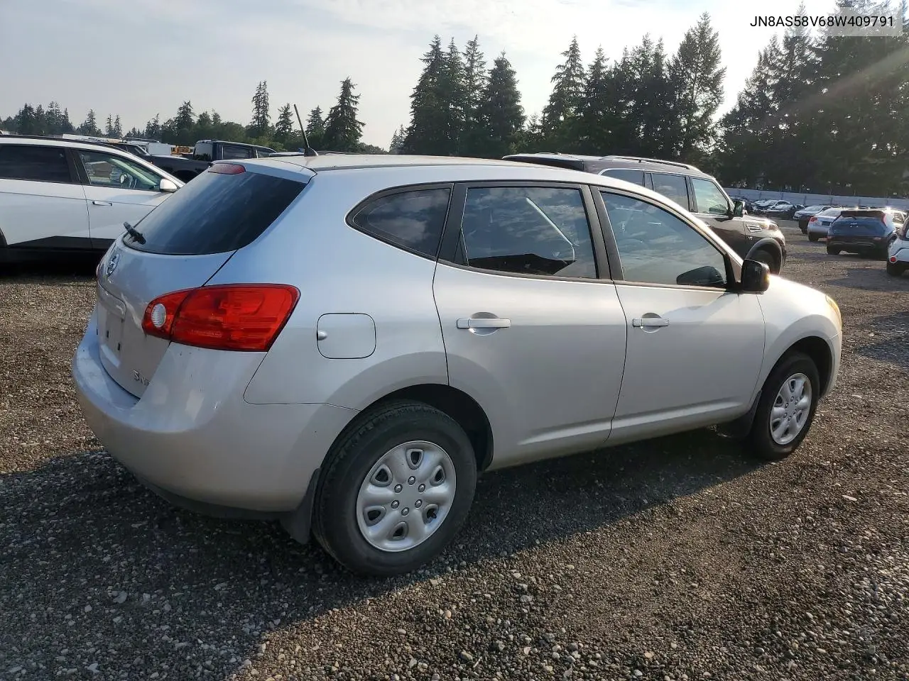 2008 Niss Rogue S VIN: JN8AS58V68W409791 Lot: 62001626