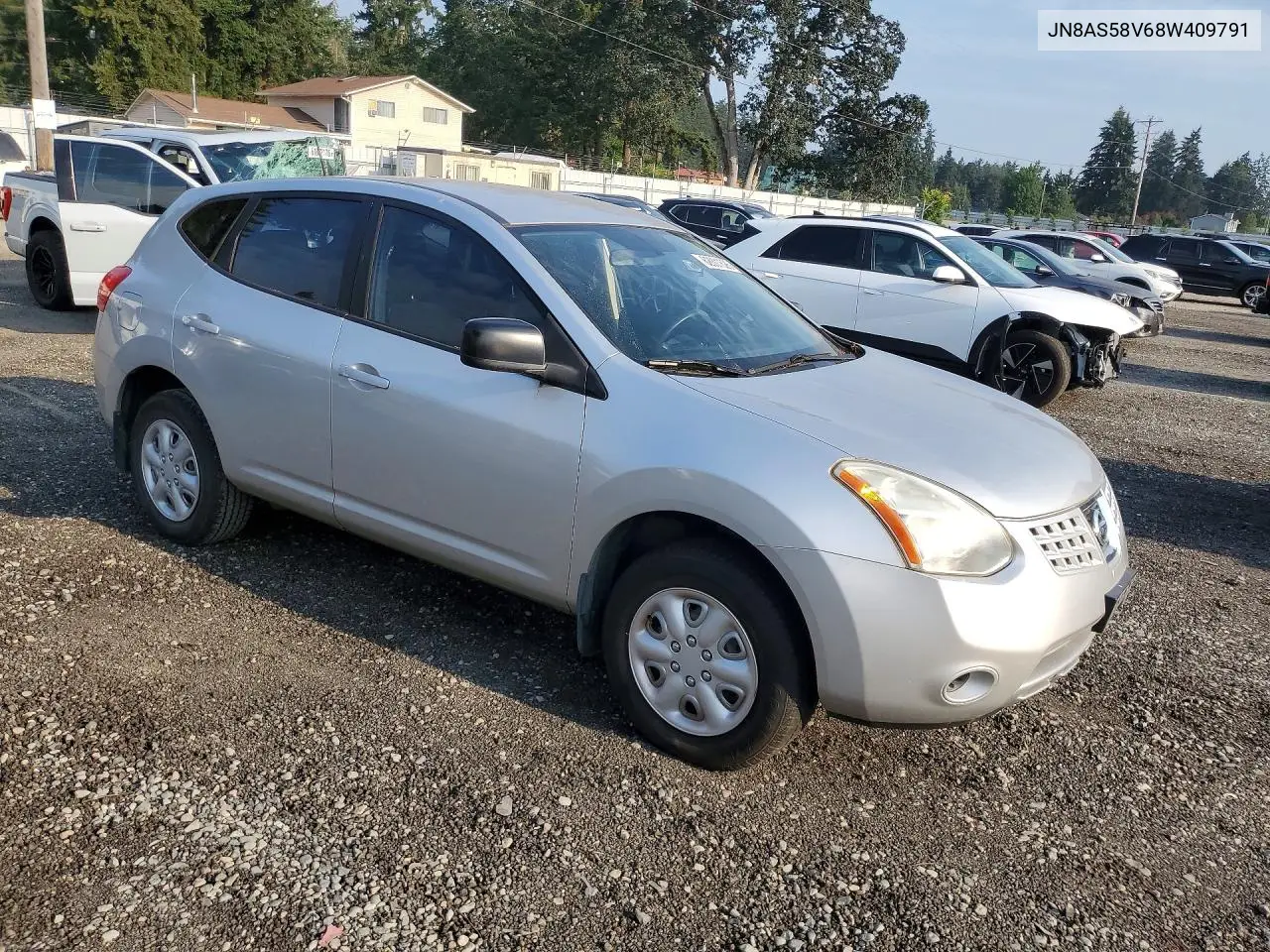2008 Niss Rogue S VIN: JN8AS58V68W409791 Lot: 62001626