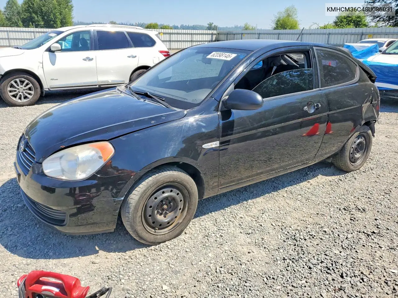 2008 Hyun Accent Gs Automatic VIN: KMHCM36C48U086031 Lot: 62098146