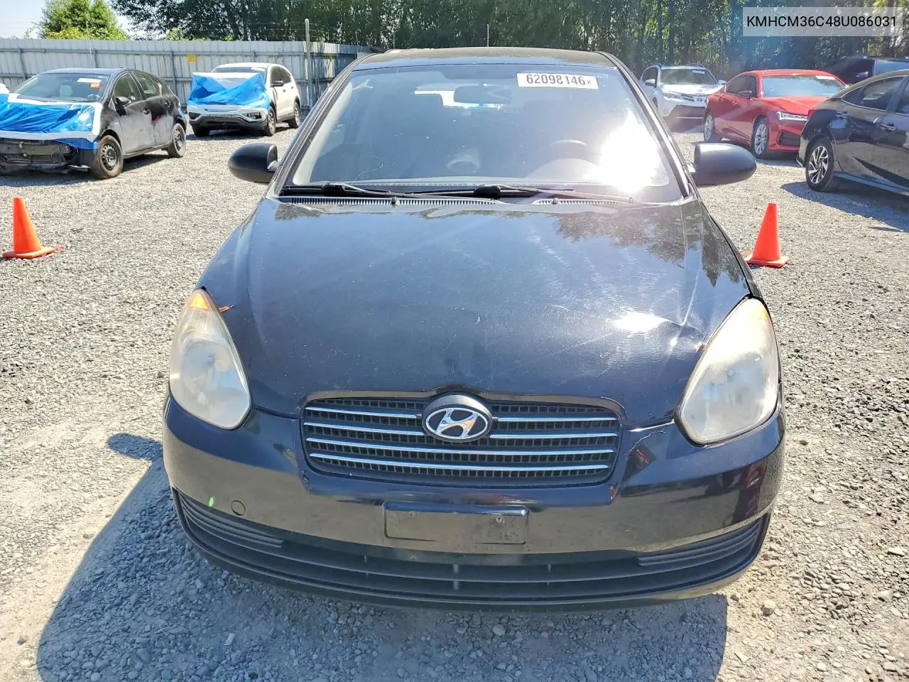 2008 Hyun Accent Gs Automatic VIN: KMHCM36C48U086031 Lot: 62098146