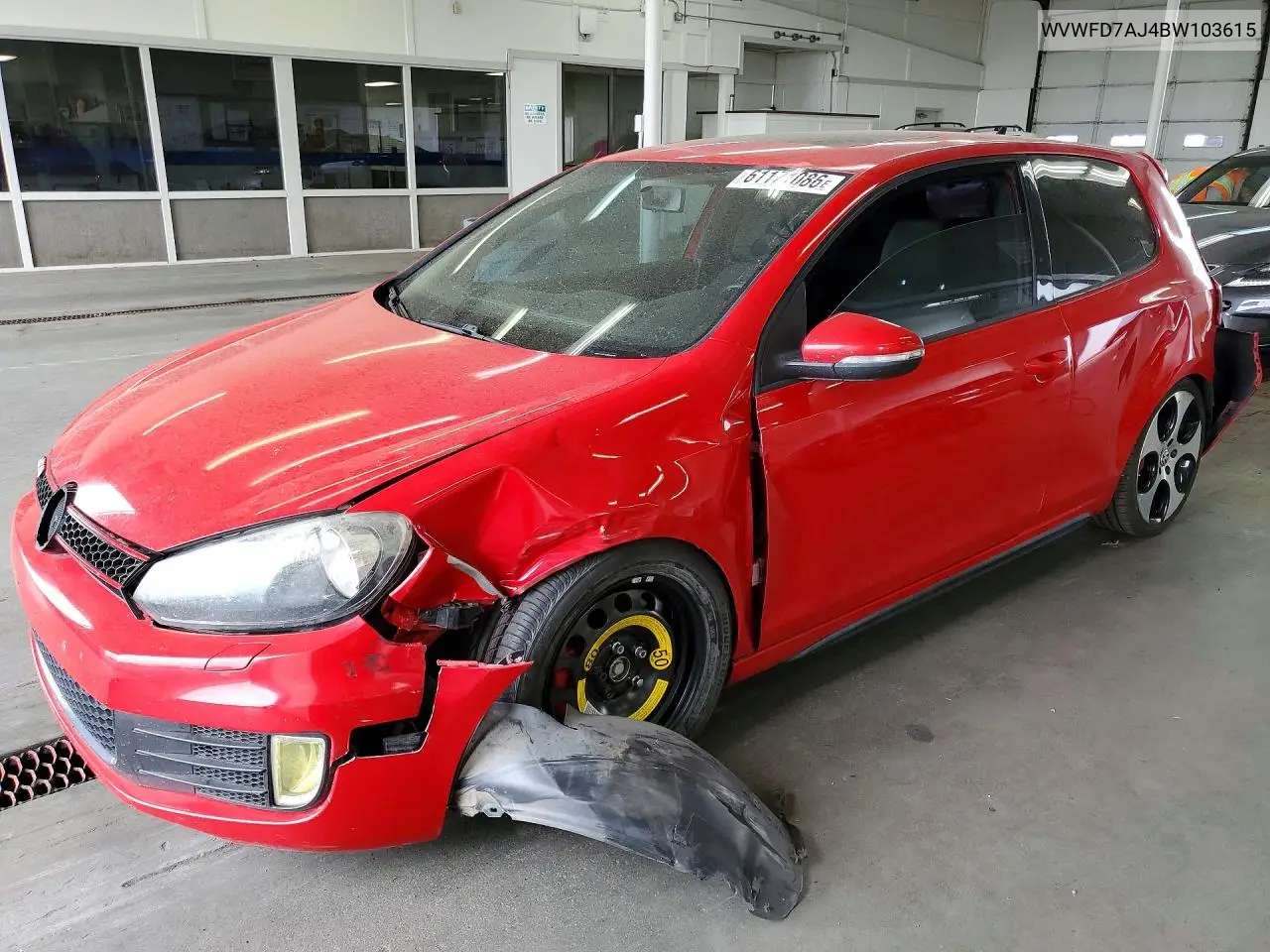 2011 Volkswagen Gti VIN: WVWFD7AJ4BW103615 Lot: 61171086