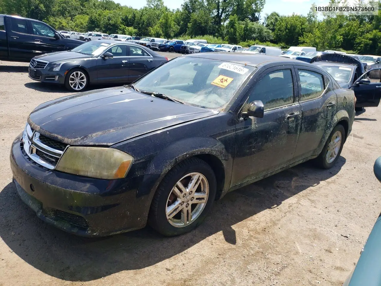2011 Dodg Avenger VIN: 1B3BD1FB2BN573680 Lot: 61621616