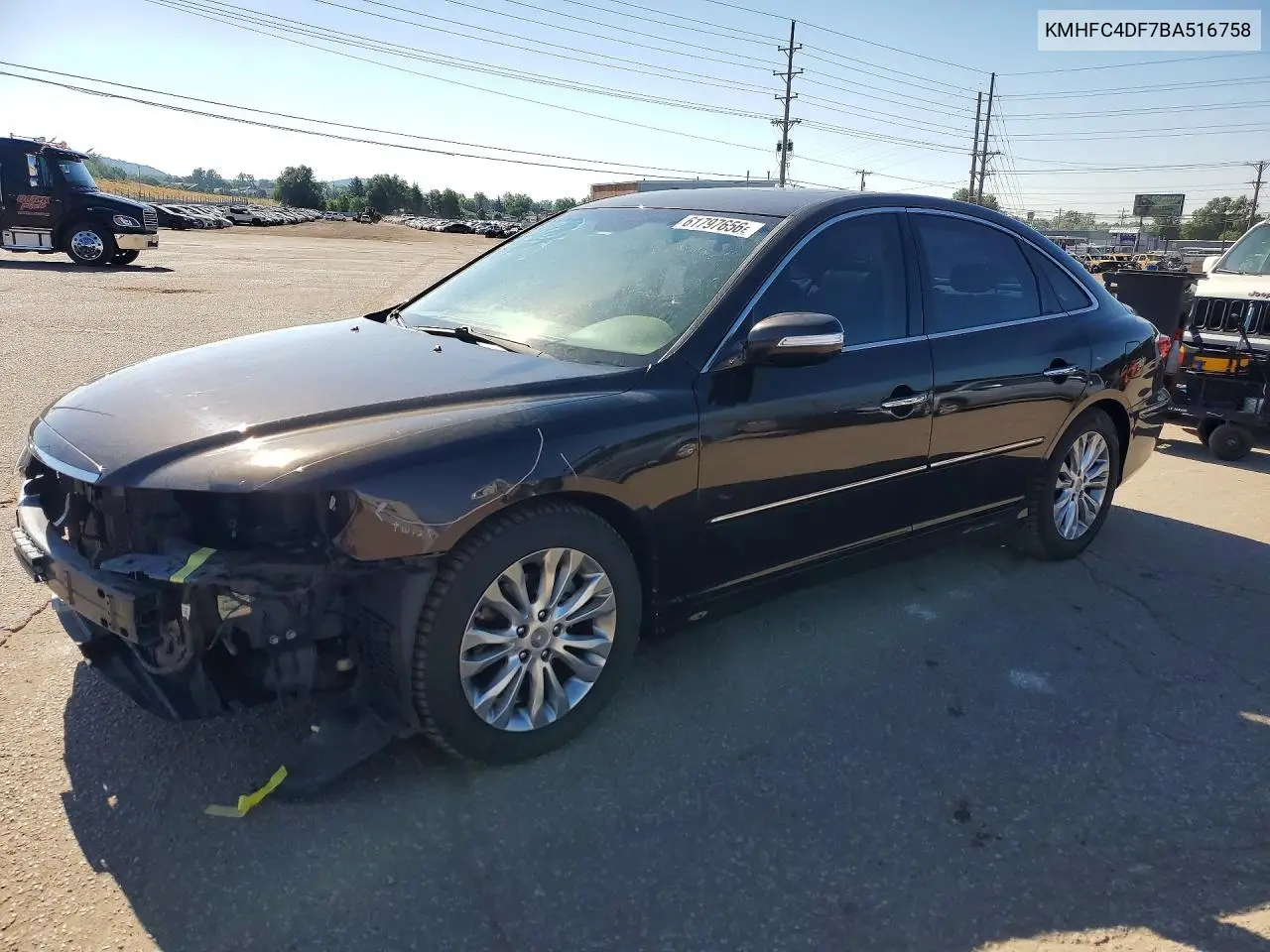 2011 Hyun Azera VIN: KMHFC4DF7BA516758 Lot: 61797656