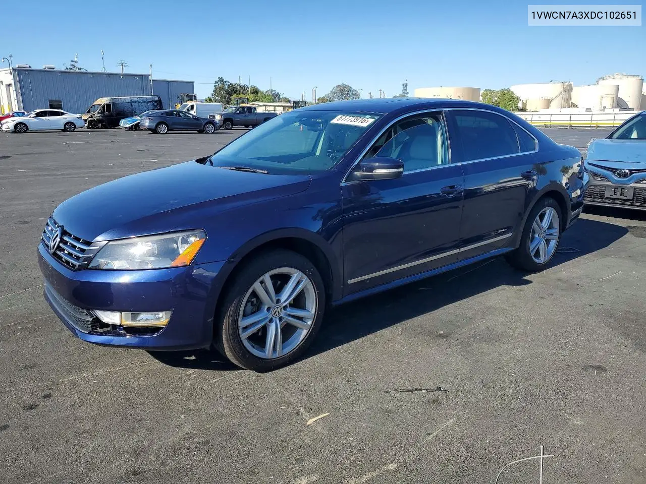 2013 Volk Passat VIN: 1VWCN7A3XDC102651 Lot: 61773916
