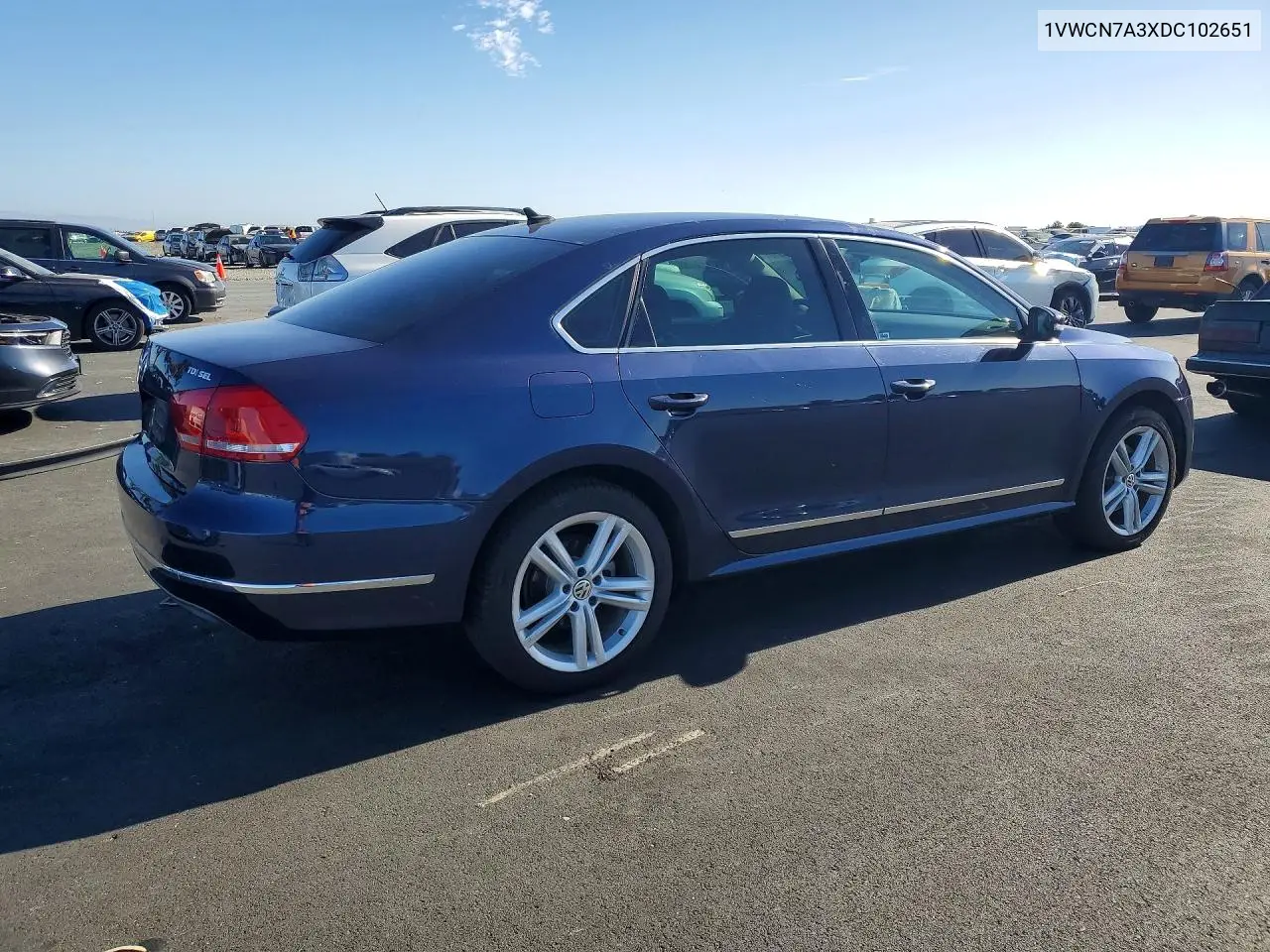 2013 Volk Passat VIN: 1VWCN7A3XDC102651 Lot: 61773916