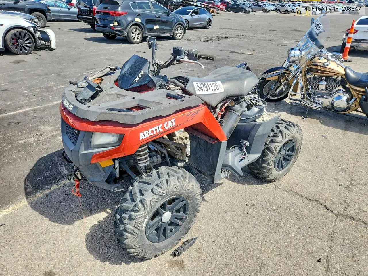 2015 Arctic Cat Atv VIN: 4UF15ATV4FT203847 Lot: 54791126