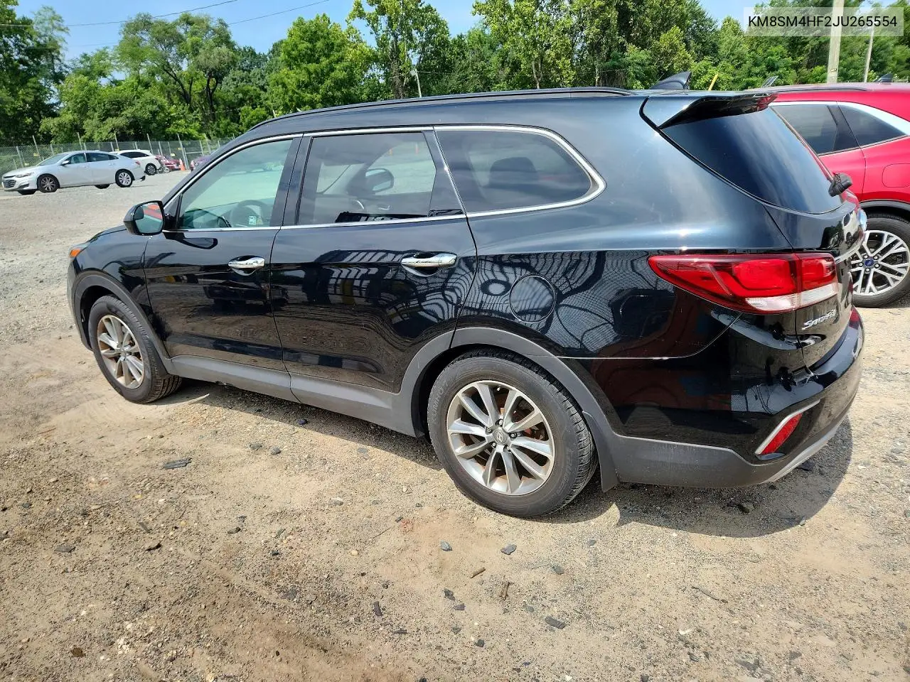 2018 Hyun Santa Fe VIN: KM8SM4HF2JU265554 Lot: 61238806