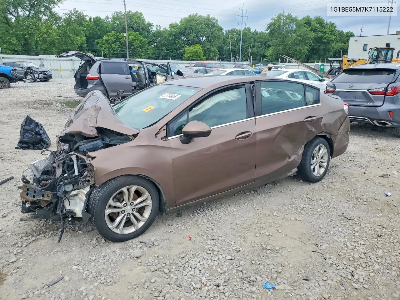 2019 Chevrolet Cruze Lt VIN: 1G1BE5SM7K7115222 Lot: 57714966