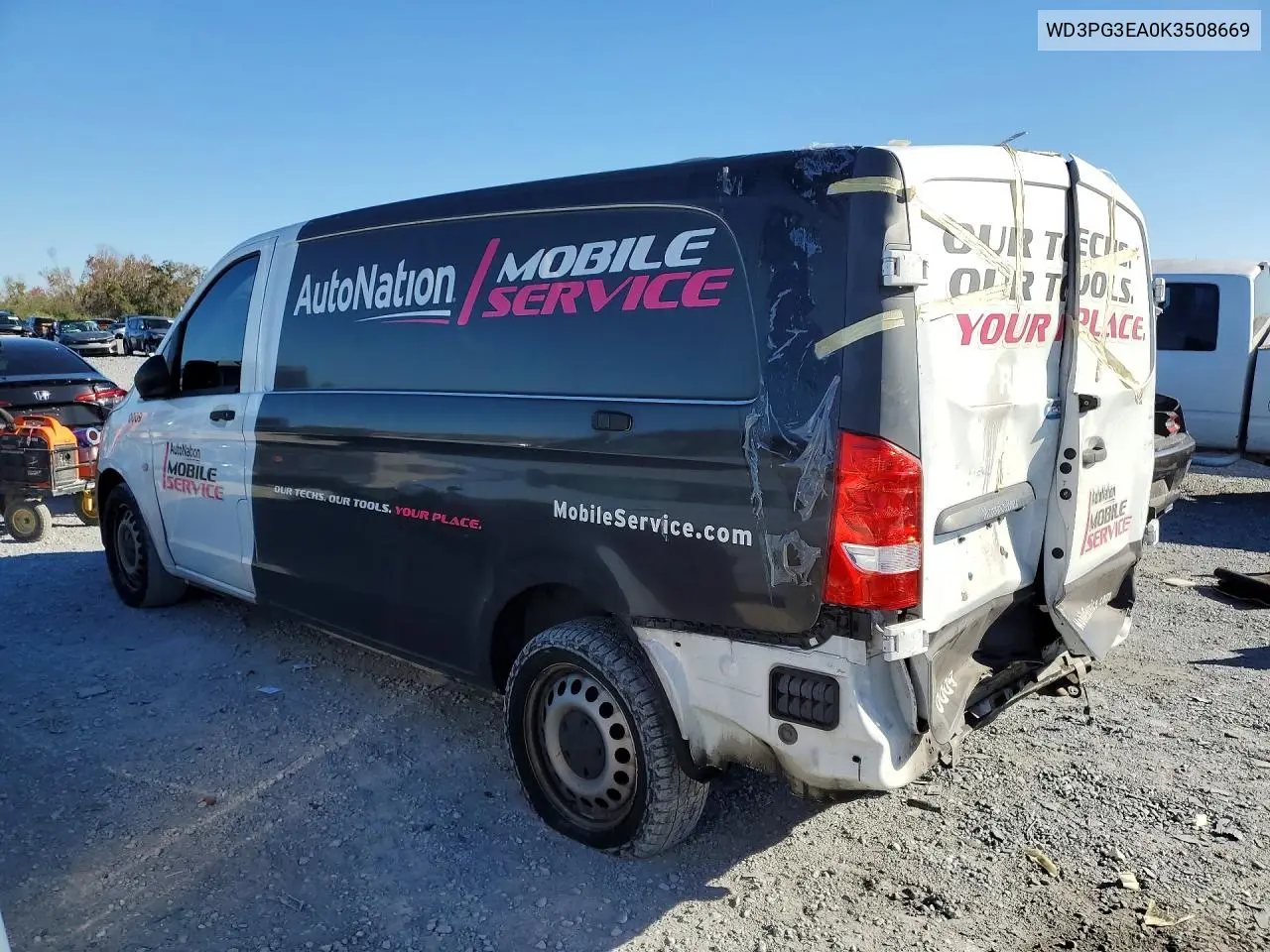 2019 Mercedes Benz Metris Delivery Van VIN: WD3PG3EA0K3508669 Lot: 99620165
