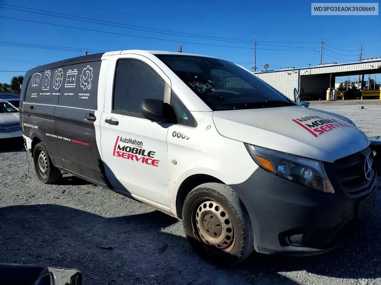2019 Mercedes Benz Metris Delivery Van VIN: WD3PG3EA0K3508669 Lot: 99620165