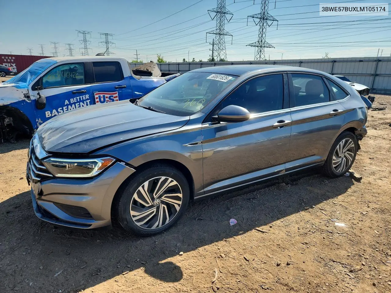 2020 Volkswagen Jetta Sel VIN: 3BWE57BUXLM105174 Lot: 60601826