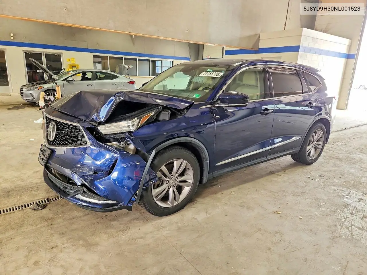 2022 Acur Mdx VIN: 5J8YD9H30NL001523 Lot: 61488906