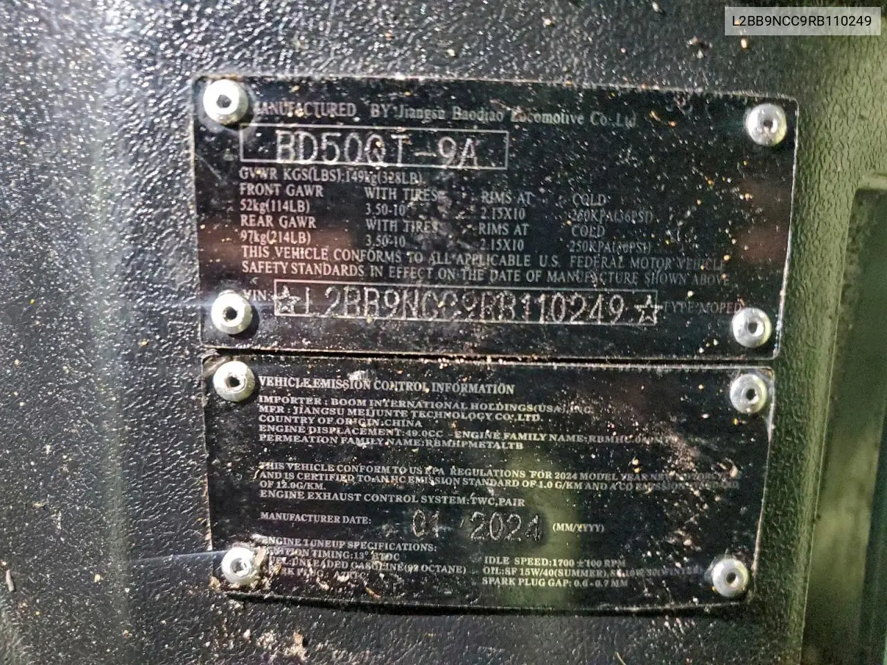 L2BB9NCC9RB110249 2024 Other Motorcycle Moped