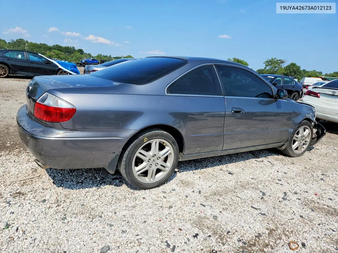 2003 Acura 3.2Cl Type-S VIN: 19UYA42673A012123 Lot: 61983006
