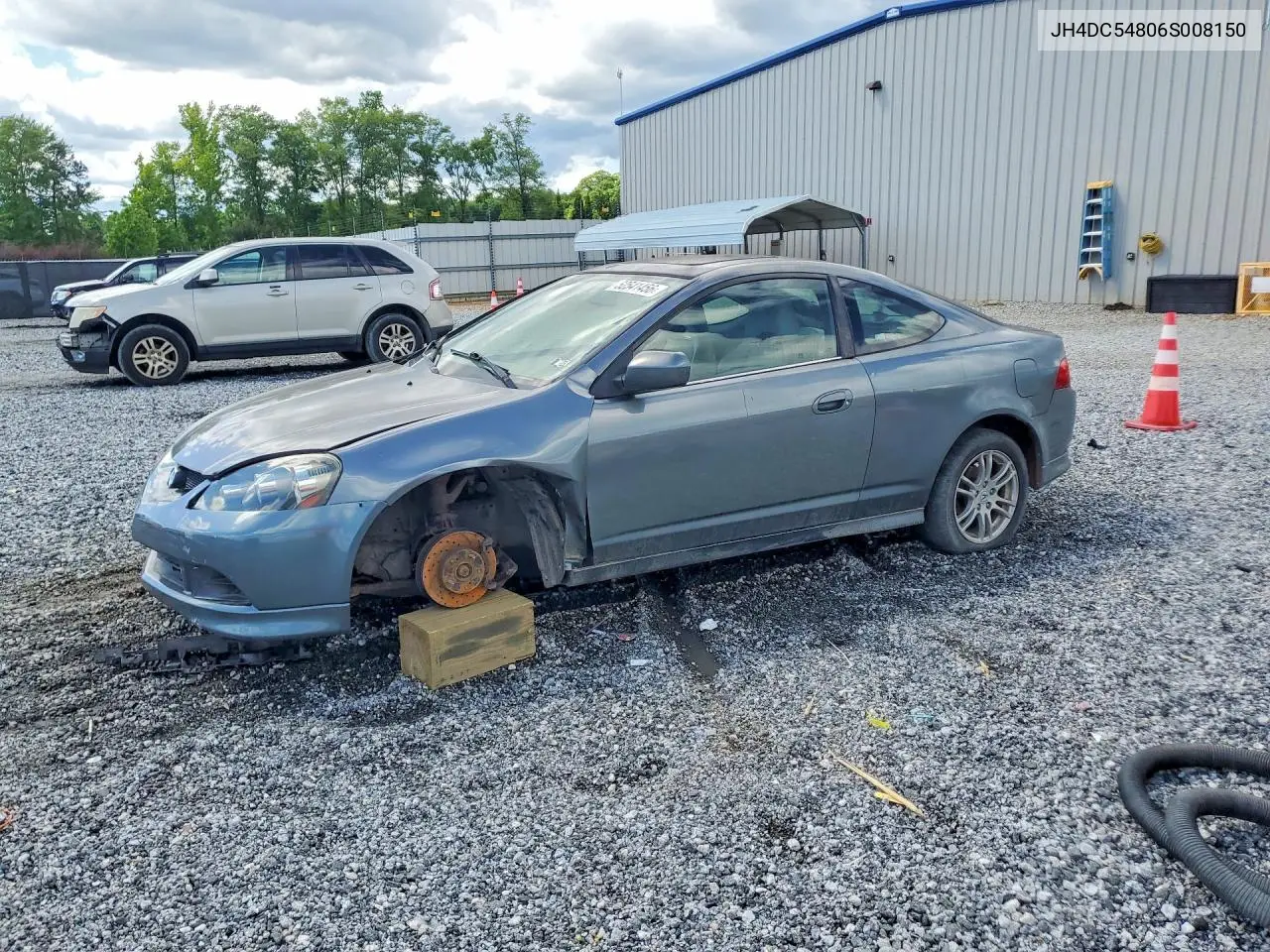 2006 Acura Rsx VIN: JH4DC54806S008150 Lot: 52541456