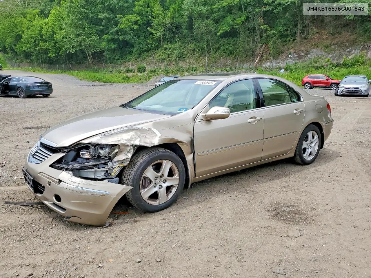 2006 Acura Rl VIN: JH4KB16576C001843 Lot: 57853846