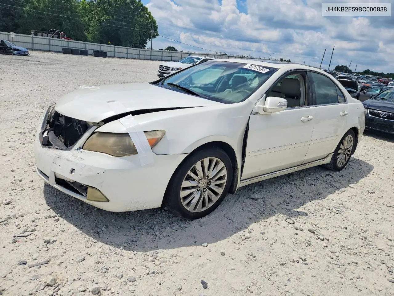 2011 Acura Rl VIN: JH4KB2F59BC000838 Lot: 60247596