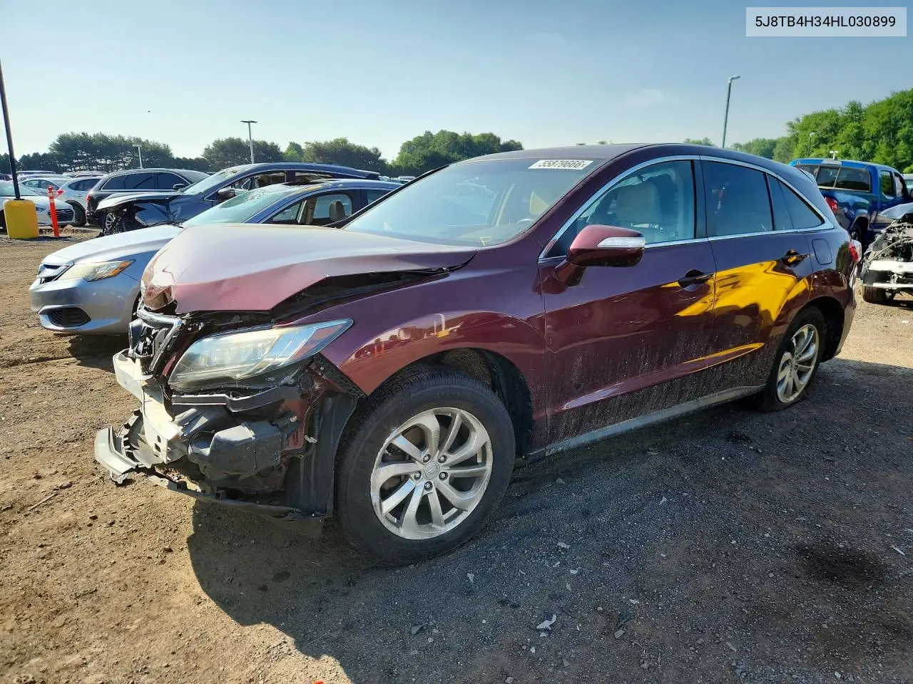 2017 Acura Rdx VIN: 5J8TB4H34HL030899 Lot: 55879666