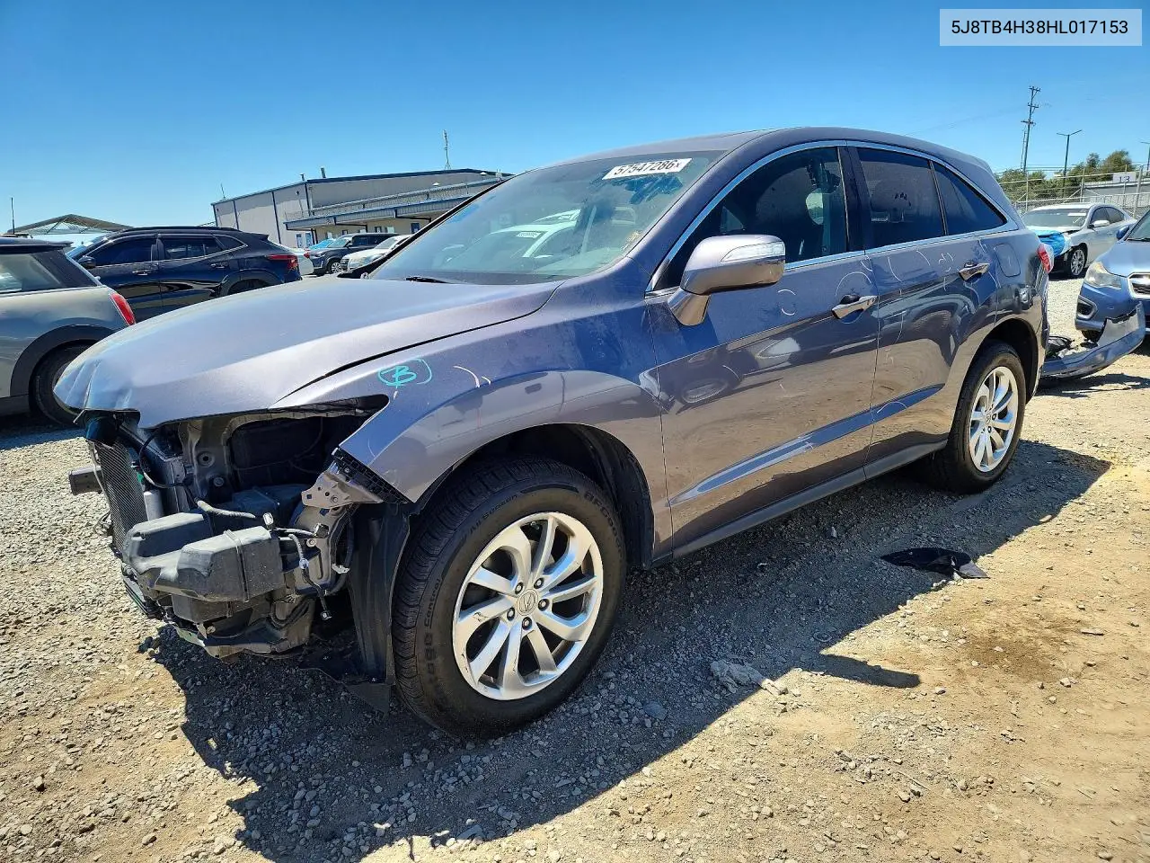 2017 Acura Rdx VIN: 5J8TB4H38HL017153 Lot: 57547286