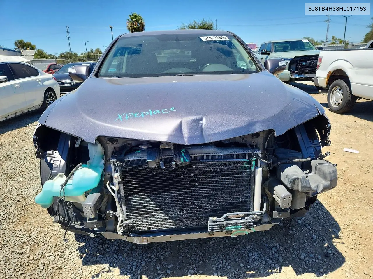 2017 Acura Rdx VIN: 5J8TB4H38HL017153 Lot: 57547286