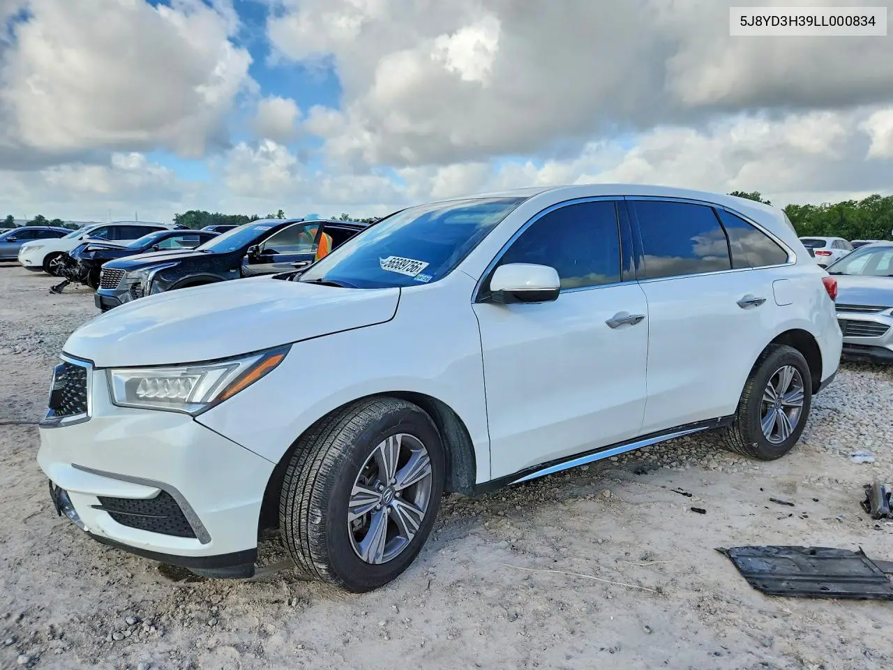 2020 Acura Mdx VIN: 5J8YD3H39LL000834 Lot: 56589756