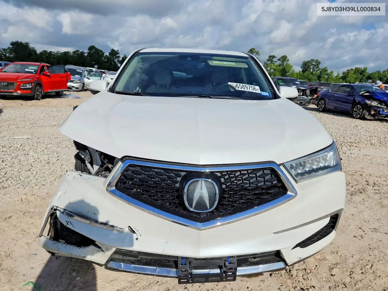 2020 Acura Mdx VIN: 5J8YD3H39LL000834 Lot: 56589756
