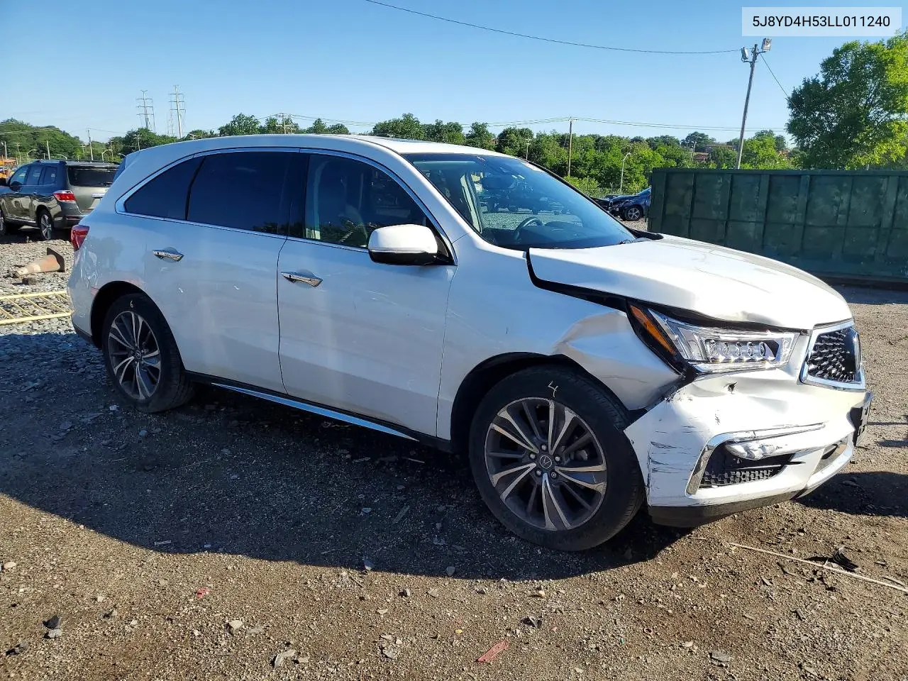 2020 Acura Mdx Technology VIN: 5J8YD4H53LL011240 Lot: 57165156