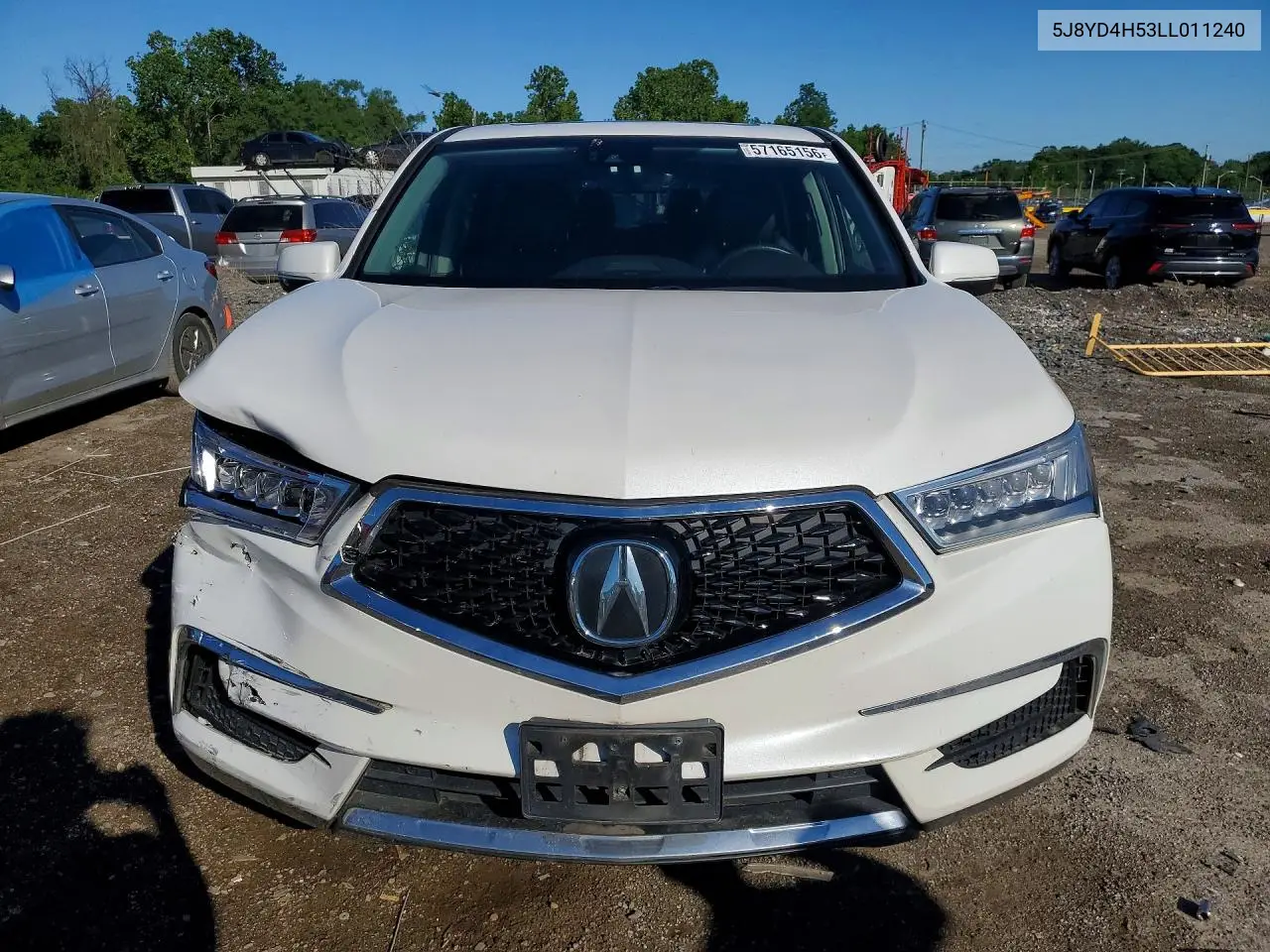 2020 Acura Mdx Technology VIN: 5J8YD4H53LL011240 Lot: 57165156
