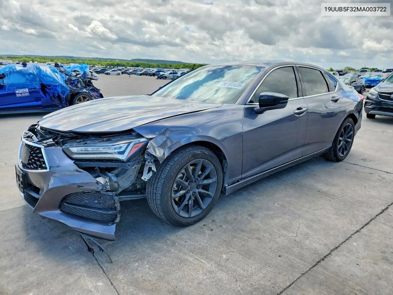 2021 Acura Tlx VIN: 19UUB5F32MA003722 Lot: 56181436