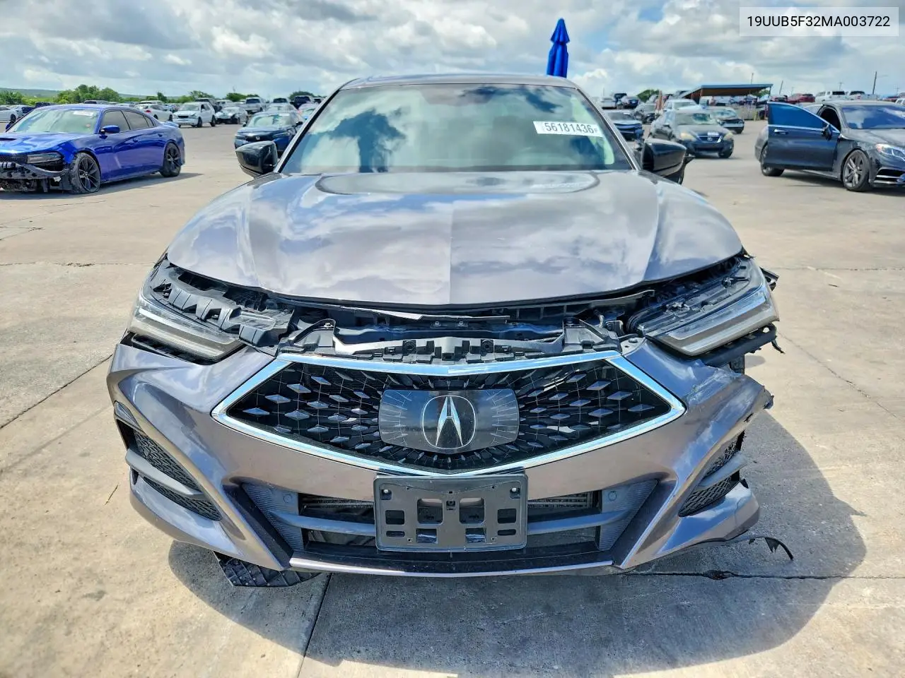 2021 Acura Tlx VIN: 19UUB5F32MA003722 Lot: 56181436