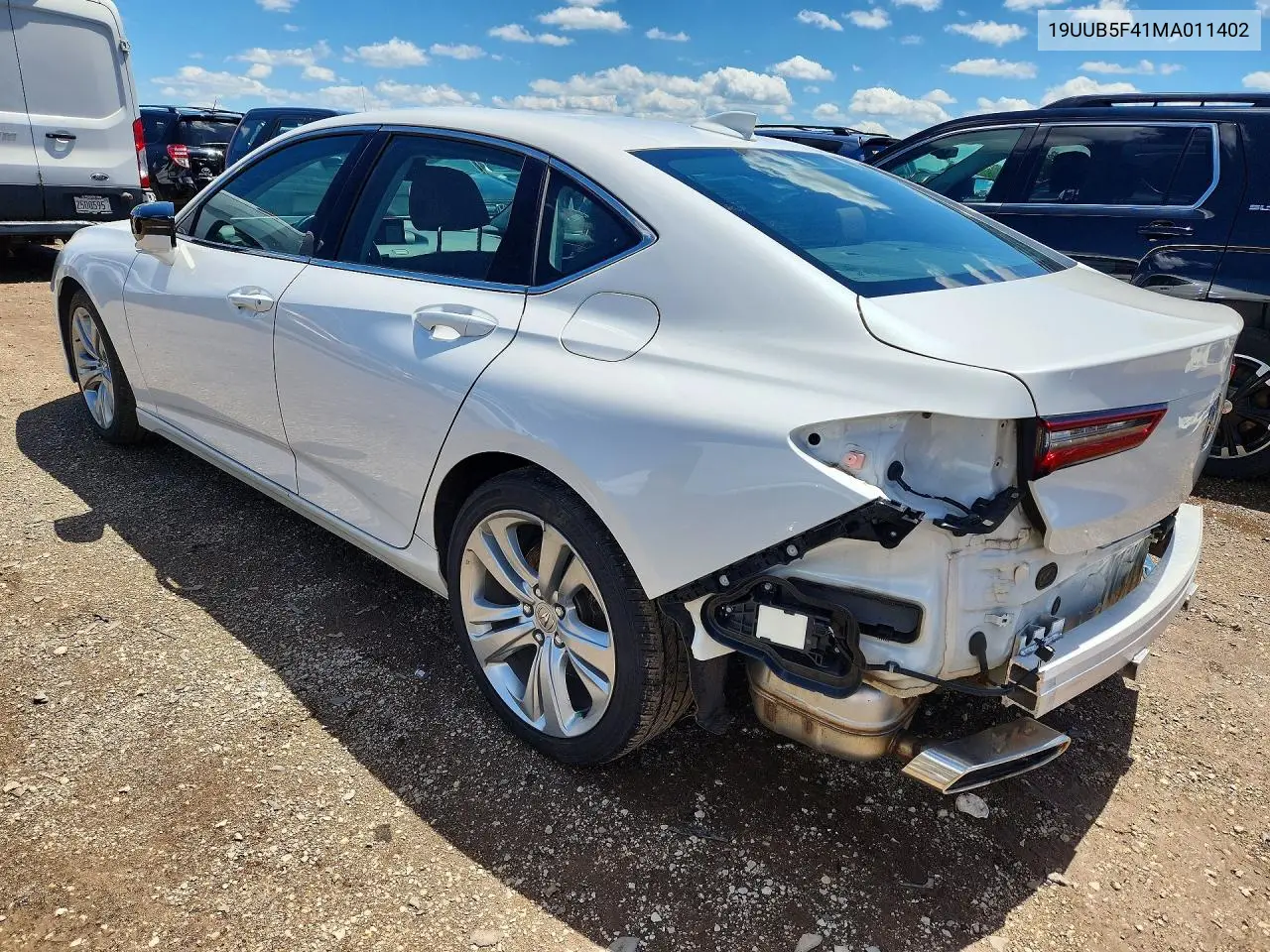 2021 Acura Tlx Technology VIN: 19UUB5F41MA011402 Lot: 56327456