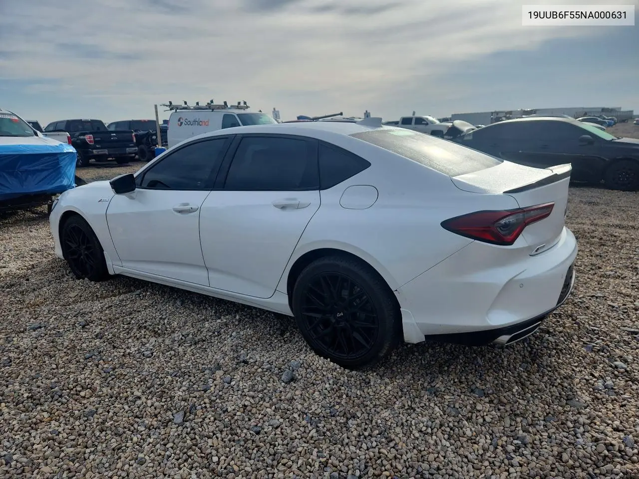 2022 Acura Tlx Tech A VIN: 19UUB6F55NA000631 Lot: 55609796