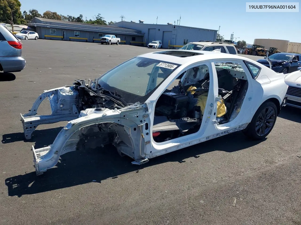2022 Acura Tlx Type S VIN: 19UUB7F96NA001604 Lot: 57713906
