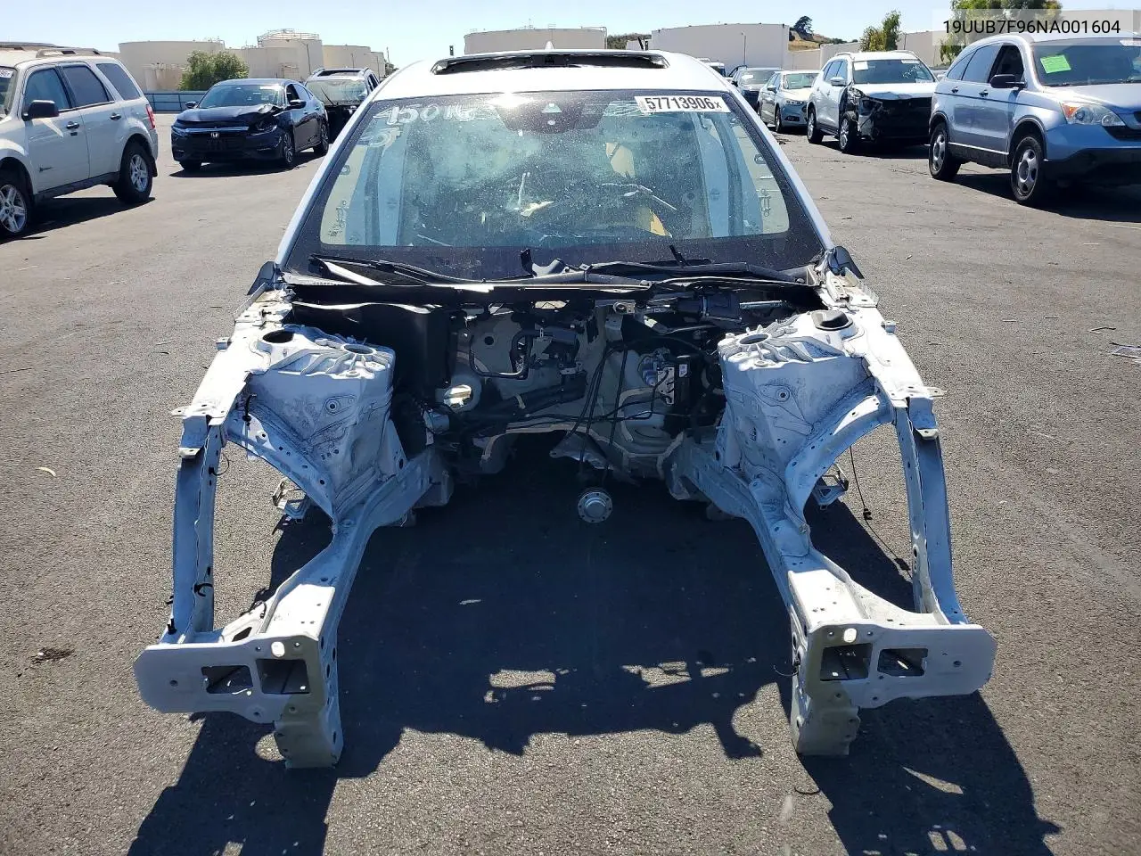 2022 Acura Tlx Type S VIN: 19UUB7F96NA001604 Lot: 57713906