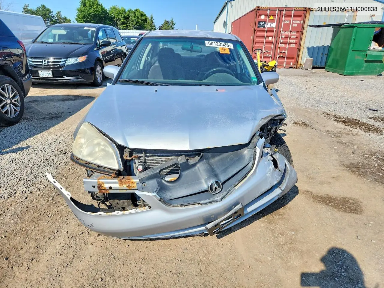2001 Acura 1.7El Touring VIN: 2HHES36611H000838 Lot: 60123536